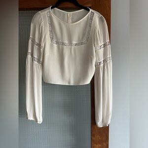 Lacey white cropped Reformation top